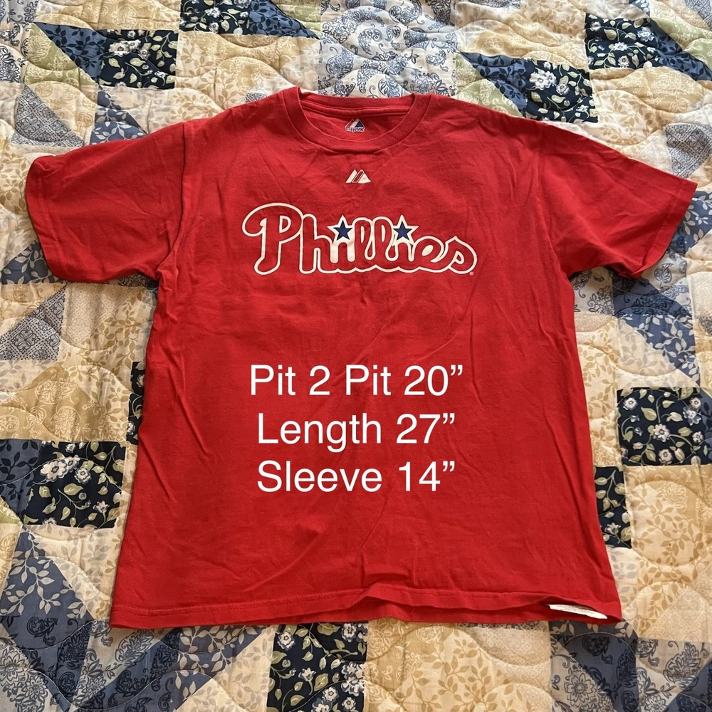 Ryan Howard  #6 Philadelphia Phillies MED Adult T-Shirt Jersey Majestic Red EUC